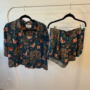 Printfresh Vibrant Chicken Print Pajama Set